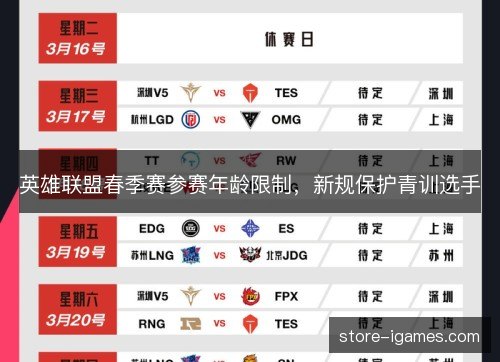 英雄联盟春季赛参赛年龄限制，新规保护青训选手